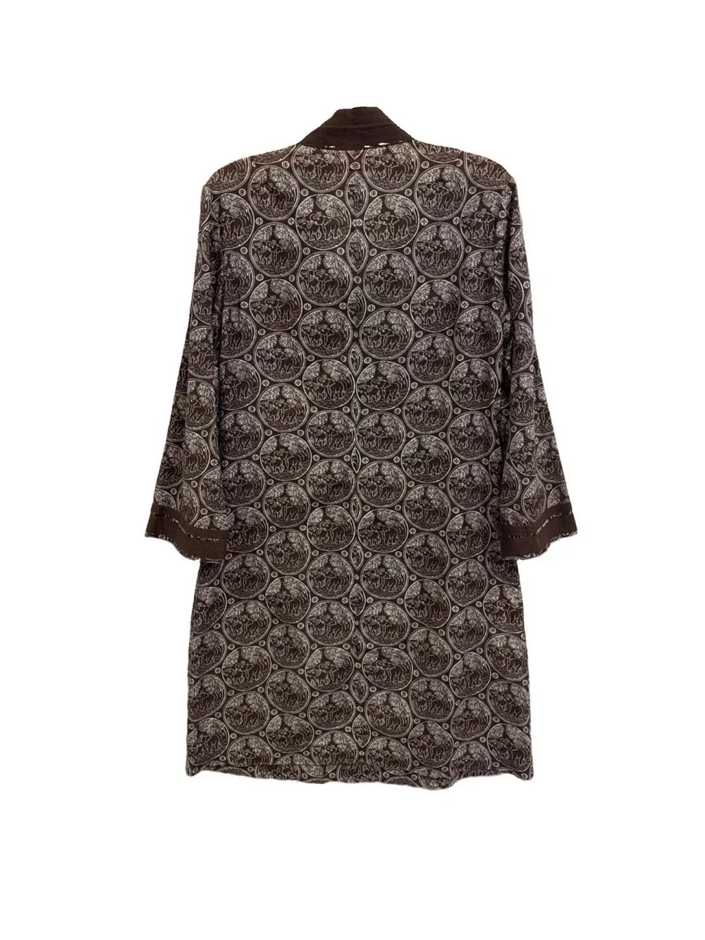 Tory Burch Shift Dress Brown White Vintage